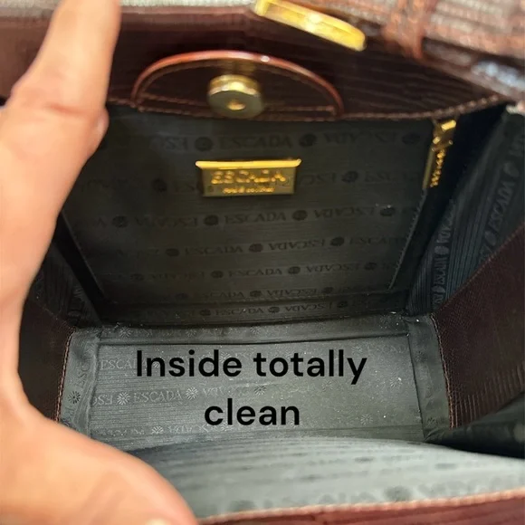 Escada Vintage shoulder bag in cavas and leather. NWOT. - Picture 9 of 13